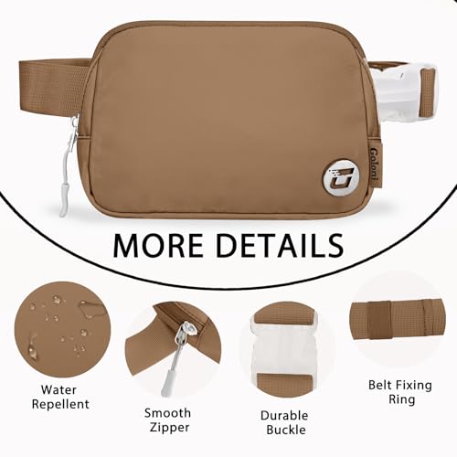 Goloni Women Waterproof Crossbody Fanny Pack Adjustable 1.1L Waist Belt Bag - color: Brown