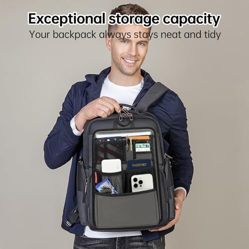 Slim Rugged Backpack Organizer Insert for Business Casual Men Women -13 Pockets,Padded Nylon,Max 14'' laptop - Mix - color: Mix