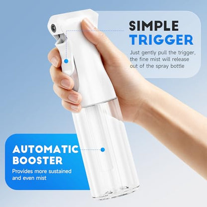 3 Pack Continuous Spray Bottle for Hair, 6.8 OZ Ultra Fine Mister Sprayer - color: White Black Terracotta, size: (3-Pack)-6.8 Oz