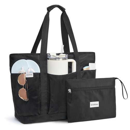 G4Free Beach Bag, Waterproof Beach Tote Pool Bags for Women - color: Black, size: 35L