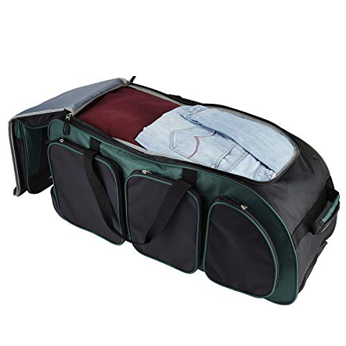 Travelers Club Xpedition 30 Inch Multi-Pocket Upright Rolling Duffel Bag - color: Teal
