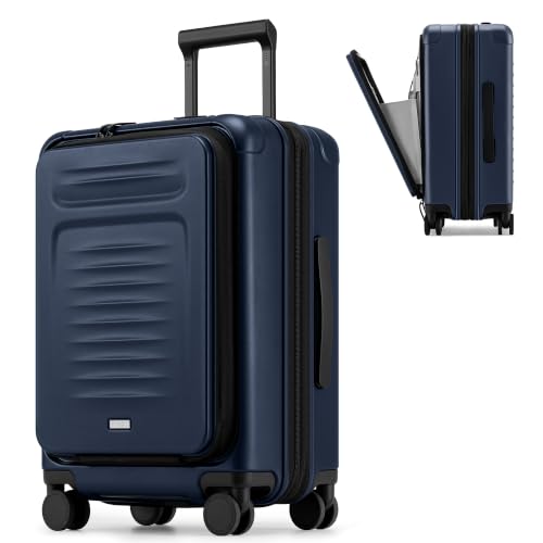 Coolife Expandable Luggage with TSA Lock Carry On Blue - color: Blue, size: 20 Inch-EXT
