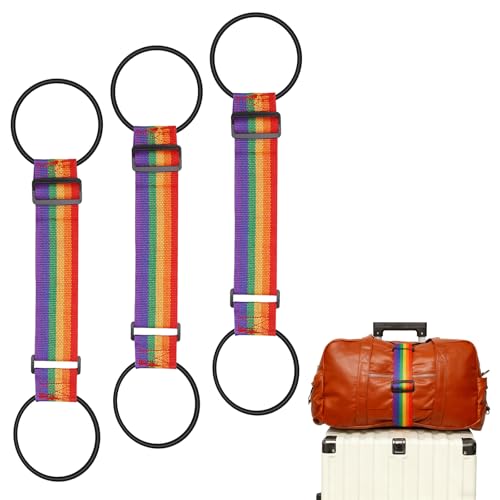 Luggage Connector Straps Heavy Duty Suitcases Strap for Travel Multi Use Elastic Bag Belt with Buckle Flexible Travel Essentials Easy to Identify Colorful