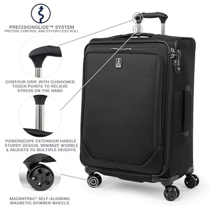 Travelpro Crew Classic Softside Checked Luggage, Black, 25-Inch - color: Black, size: Checked Medium