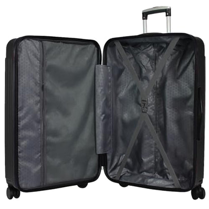 World Traveler Dejuno 콘월 경량 하드사이드 스피너 수하물, 블랙., Dejuno 콘월 경량 하드사이드 스피너 캐리어 - color: 블랙., size: Large Checked