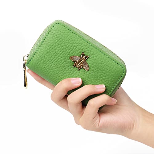 imeetu RFID Credit Card Holder, Small Card Wallet Women, Leather Card Case - color: Lite - Fruit Green, size: Lite