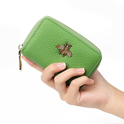 imeetu RFID Credit Card Holder, Small Card Wallet Women, Leather Card Case - color: Lite - Fruit Green, size: Lite