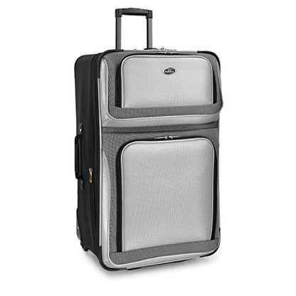 U.S. Traveler New Yorker Lightweight Expandable Rolling Luggage, Gray, 4-Piece Set - color: Gray, size: 4-Piece Set (15/21/25/29)