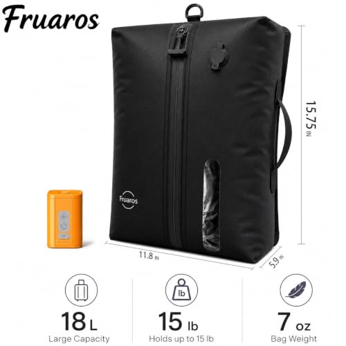 Vacuum bags for travel luggage with Wireless Pump, IP68 Waterproof, Reusable Compression Bags, Pack More in Carry-On & Checked Suitcases(2Pack+Pump) - color: Ripstop Black 18L (2-Pack)