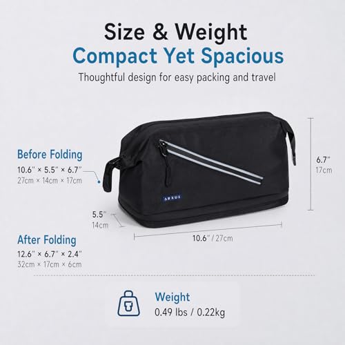 Arxus Toiletry Bag for Men Travel Wash Makeup Shaving Dopp Kit Essentials
