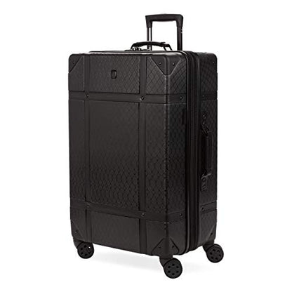 SwissGear 7739 Hardside Luggage Trunk with Spinner Wheels, Black, Checked-Large 26-Inch - color: Black, size: Checked-Large 26-Inch