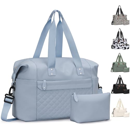 Pritent Travel Duffle Bag, Weekender Overnight Personal Item Carry On Bag - color: Blue, size: Large