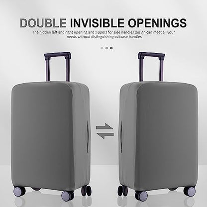 Travel Luggage Cover - Scratch-Resistant Fit 19-31 Inch Suitcase Protector (Slate Gray, M(24-25 inch)) - color: Slate Gray, size: 24-25 inch