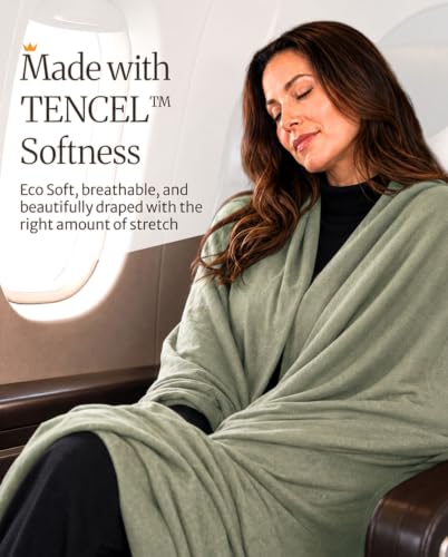 Happyluxe Pashmina Shawl Wraps for Women | USA Made Travel Scarf for Women - color: Sage Green Rib