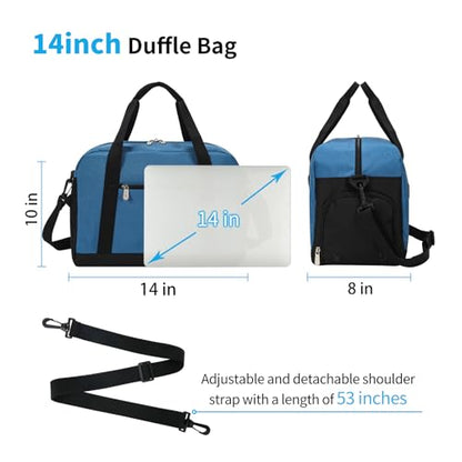 Apenze Small Gym Bag with Shoe Compartment,14 inch Duffel Bag - color: Blue