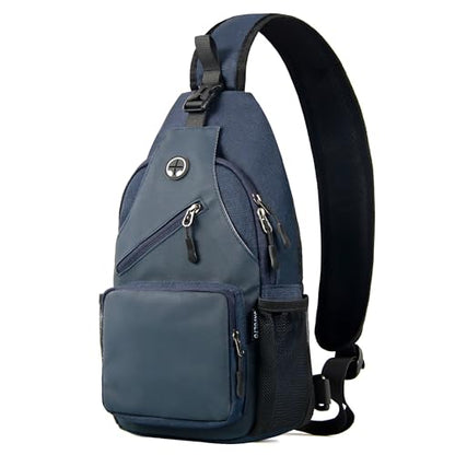 Javolto Crossbody Sling Bag,Small Backpack Men,Hands-Free Shoulder Daypack - color: Navy Blue