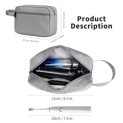 Travel Toiletry Bag for Men & Women, Hanging Cosmetic Organizer - color: Grey