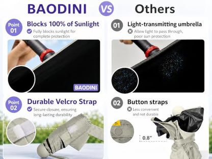 BAODINI Mini Travel Umbrella with UV Sun Protection, Compact Pocket-Size - color: G-1 Pack Beige