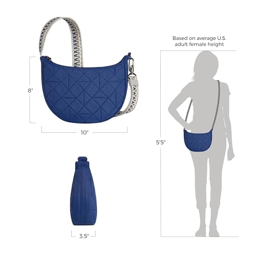 Travelon Anti-Theft Boho Crescent Crossbody - color: Lush Blue