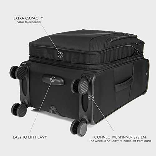 Verage Toledo Carry On Luggage Softside Expandable Suitcase with Spinner Wheel (20-Inch, Black) - color: Black, size: Carry-On 20-Inch