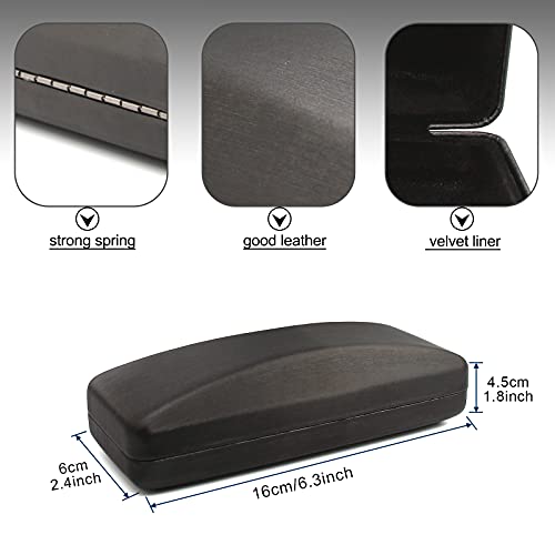 SMARTTOP Hard Shell Eyeglass Case- Glass Case With Cleaning Cloth, Glasses Case hard shell for men women - color: Black