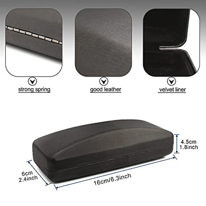 SMARTTOP Hard Shell Eyeglass Case- Glass Case With Cleaning Cloth, Glasses Case hard shell for men women - color: Black