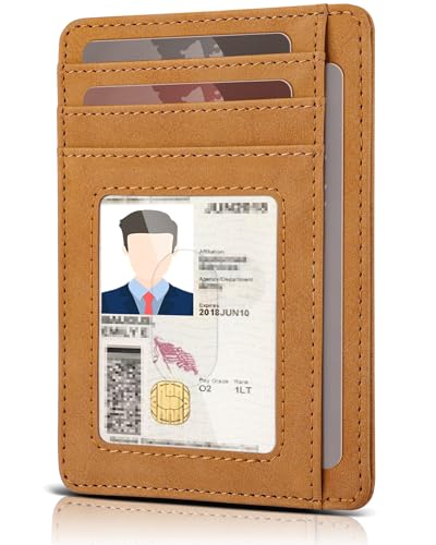 Teskyer Slim Minimalist Wallet for Men, RFID Front Pocket Card Holder - color: Y98 - Khaki
