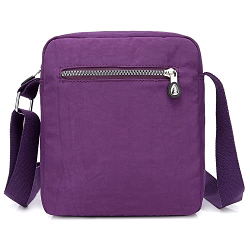 Casual Nylon Purse Handbag Crossbody Bag Waterproof Shoulder Bag for Women - color: Purple