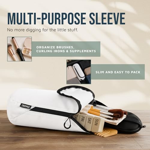 TRIPPED Travel Gear 3-Piece Travel Toiletry Bag Set - color: White Ripstop