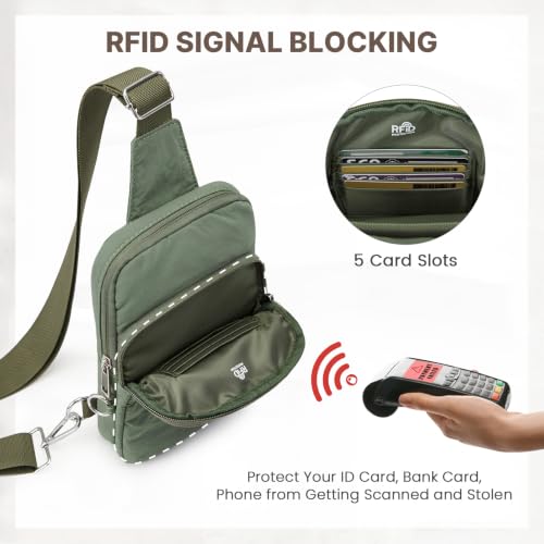 G4Free Small Crossbody Bag for Women, Anti Theft RFID Blocking Travel Purse - color: Sage Green
