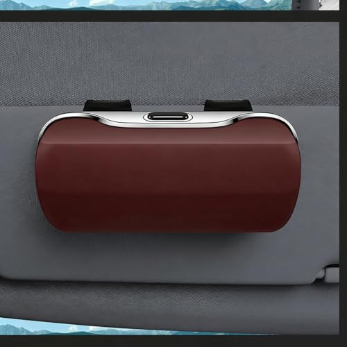 Zipelo 7.09 x 2.56 Inch Car Sun Visor Sunglasses Case, Coffee - color: Coffee