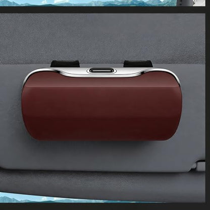 Zipelo 7.09 x 2.56 Inch Car Sun Visor Sunglasses Case, Coffee - color: Coffee