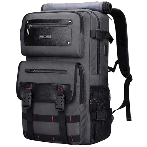 WITZMAN Travel Backpack for Men Duffle Bags Fits 17 Inch Laptop - color: Silvery Grey