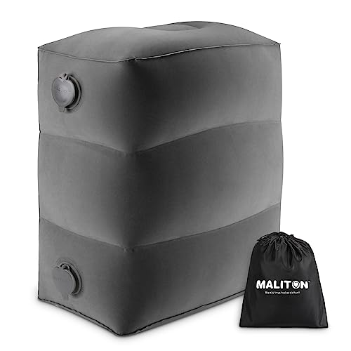 Maliton Inflatable Travel Foot Rest Pillow (Dark Grey, 1 Pack) - color: Dark Grey, size: 1 Pack