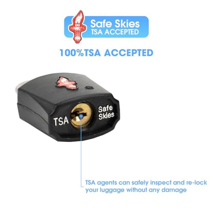 TSA Keyed Alike Luggage Lock 6-Pack Black – Family Travel Set - color: 004S 6PACK BLACK