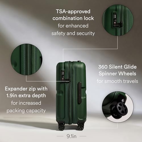 ANTLER Single Stripe Hardside Carry-On Luggage, Green, 22x14x9, 40L - color: Green, size: Carry On