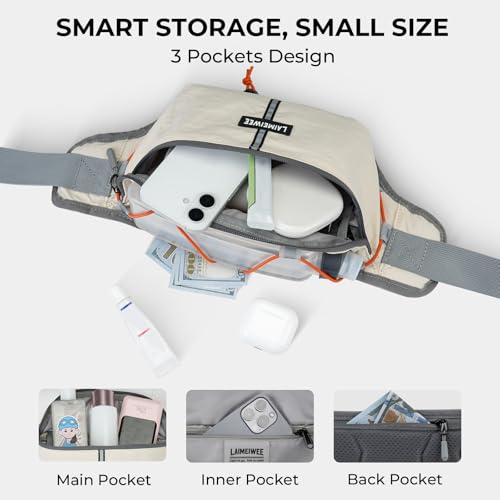 2LFanny Pack for Women Men, Anti‑theft Waist Bag with RFID Blocking - color: Off-white