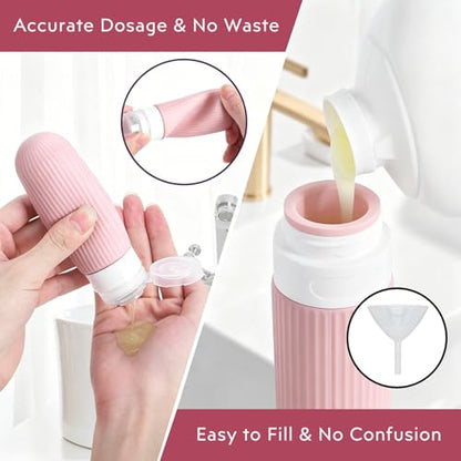 16 Pack Travel Bottles Set - TSA Approved Containers for Toiletries, Leak Proof Silicone Travel Size Containers with Jars, Spray Bottles & Clear Bag for Shampoo, Lotion