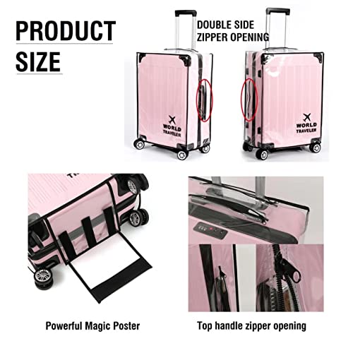 Suitcase Cover Clear PVC Luggage Protector Cover Transparent Travel Luggage Covers for Suitcase waterproof Wheeled Suitcase Cover (22") - size: 22"