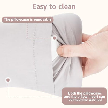 vocheer Small Pillow with Removable Cover, 11"x 7" Tiny Travel Pillow 1PC - color: Dove-1pc