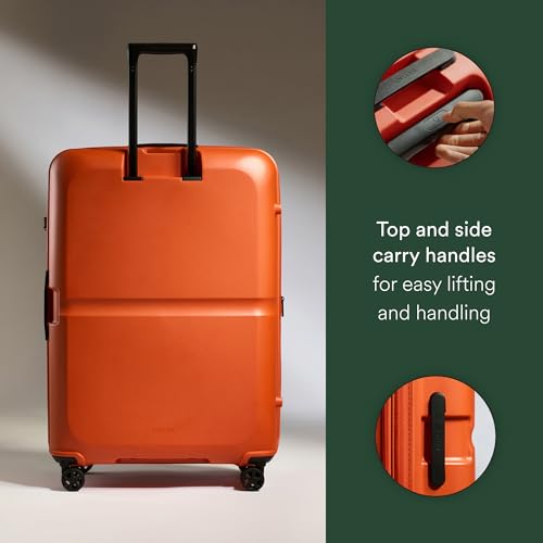 ANTLER - Single Stripe Hardside Luggage 32 Inch Large Suitcase - Durable, Lightweight & Expandable, 4 Spinner Wheels - Adjustable Handle, TSA Lock - Ember - color: Ember, size: Large