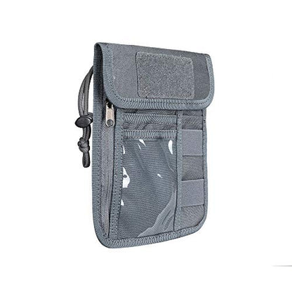 EXCELLENT ELITE SPANKER Passport Holder Nylon Neck Pouch with Lanyard - color: Grey