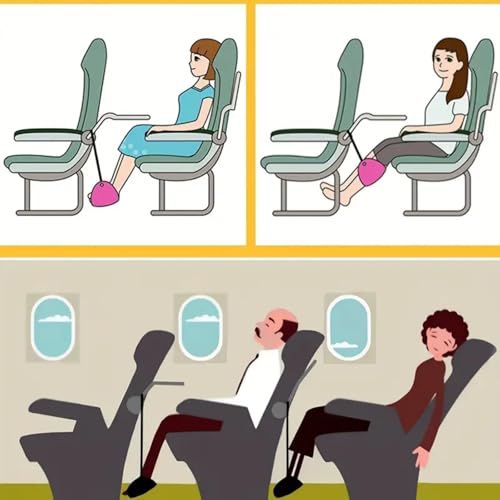 Airplane Foot Hammock, Portable Base Designed Travel Foot Hammock,Desk Rest Gadget, Comfortable Leg Sling for Long Flight Travel(Black)