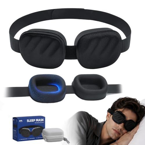 CLOZIA Sleep Mask for Men, 3D Blackout Eye Mask for Travel Sleeping - color: Deep Black