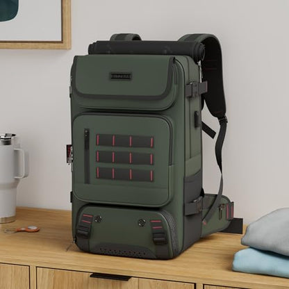 WITZMAN Carry on Travel Backpack for Men Airline Approved Fits 16" Laptop - color: 02.army Green