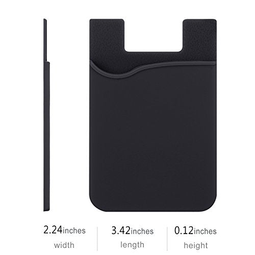 3 Pack Adhesive Card Holder for Back of Phone,Stick on Credit Card Pouch | Silcone Sticky Card Holder for Phone Case,Cell Phone Wallet Pocket Stick On,Credit Card Sleeve for iPhone,iPad,Galaxy,Android - color: Black,White,Pink