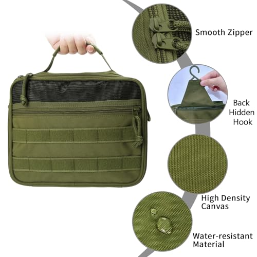 Toiletry Bag for Men Travel Tactical Hanging Dopp Kit Shaving Hygiene Bag - color: Green
