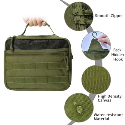 Toiletry Bag for Men Travel Tactical Hanging Dopp Kit Shaving Hygiene Bag - color: Green