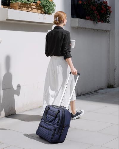 LUGGEX Underseat Carry On Bag, Navy Blue, 16" - color: Navy Blue, size: Underseat 16 inch
