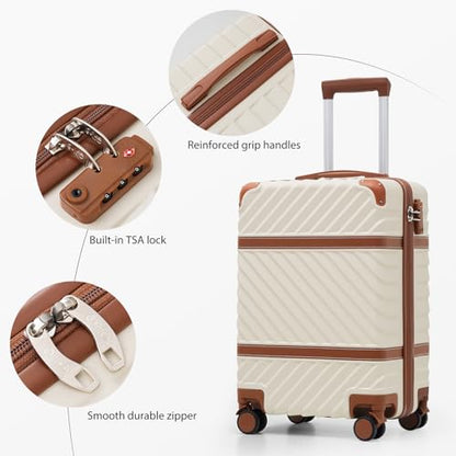 Coolife PC Hardshell Luggage, TSA Lock, Spinner, 3-Piece Set with Backpack - color: Black, size: 3 piece set (BP/TB/20)